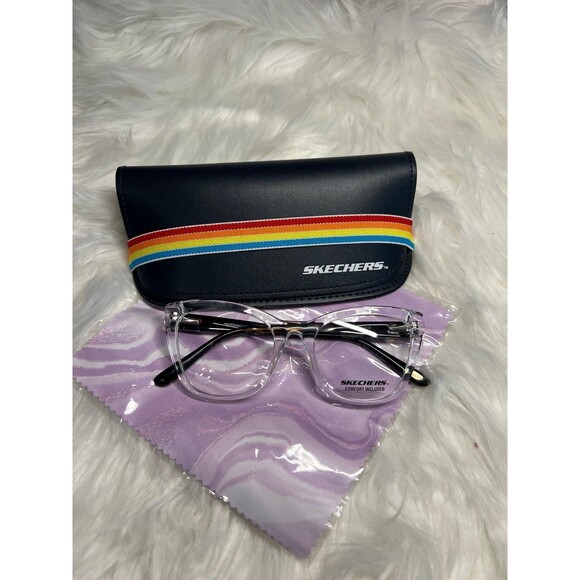 Skechers RX black with clear frame eyeglasses brand new with case - Picture 1 of 3
